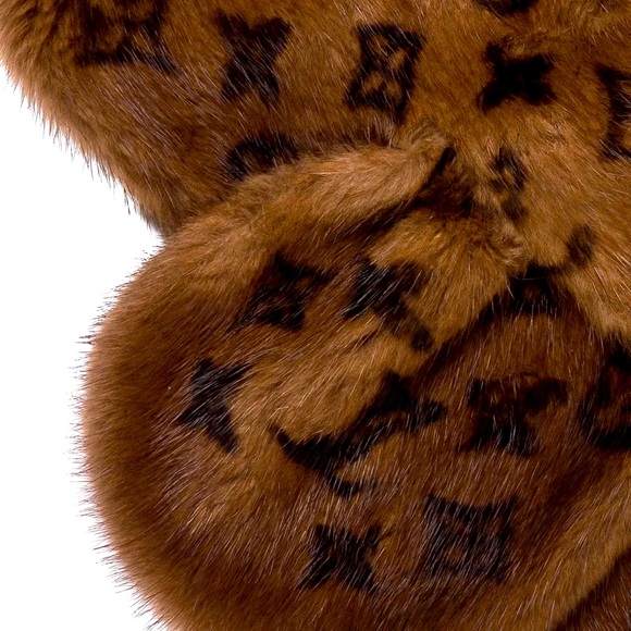 Louis Vuitton Monogram Brown Mink Stole Scarf - Picture 2 of 6